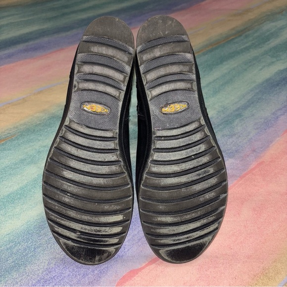 KEEN Women's Black Leather Side Zip Kate Wedge Ankle Boots Size 8 - Picture 8 of 10